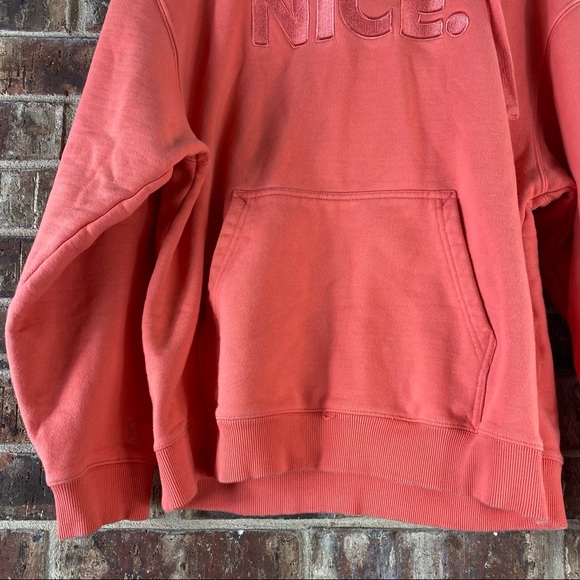 Nice Kicks Salmon Melon Nice. Text Bubble Embroidery Pull Over Hoodie Sweater L - Picture 8 of 8